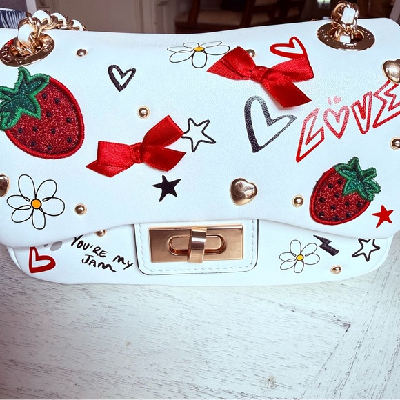 New Lovebag Small Strawberry Patches Crossbody Bag - Picture 9 of 10